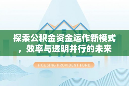 利州探索公积金资金运作新模式，效率与透明并行的未来