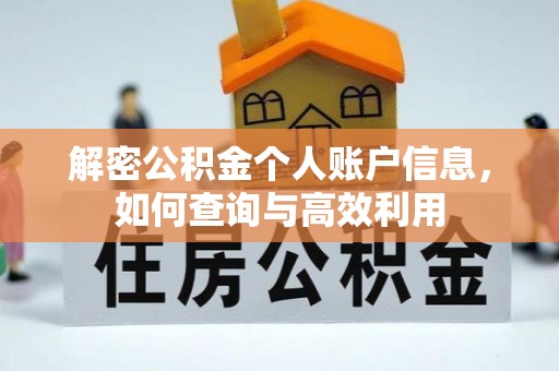 利州解密公积金个人账户信息，如何查询与高效利用