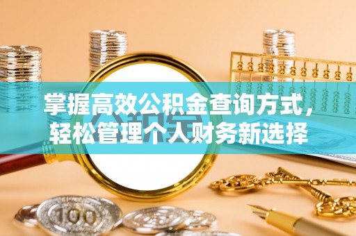 利州掌握高效公积金查询方式，轻松管理个人财务新选择