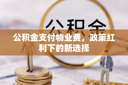 利州公积金支付物业费，政策红利下的新选择