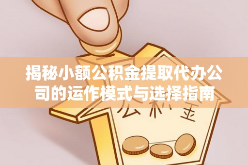 利州揭秘小额公积金提取代办公司的运作模式与选择指南