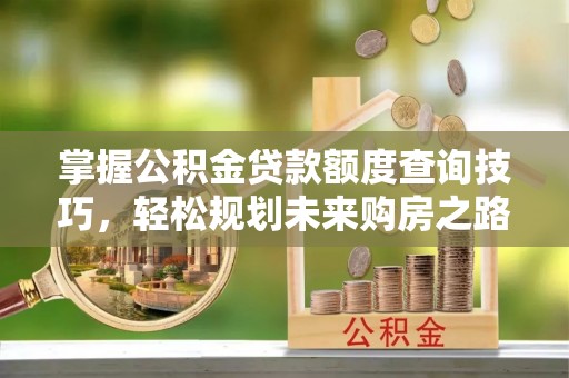 利州掌握公积金贷款额度查询技巧，轻松规划未来购房之路