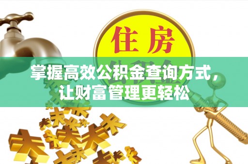 利州掌握高效公积金查询方式，让财富管理更轻松