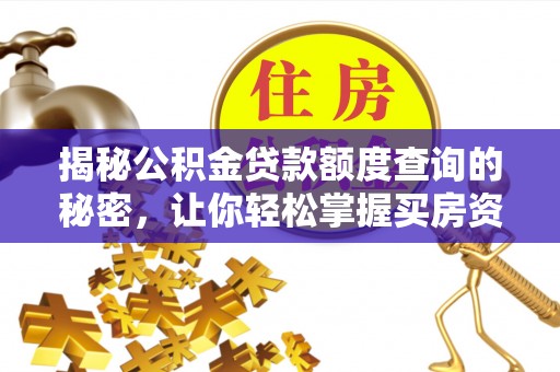 利州揭秘公积金贷款额度查询的秘密，让你轻松掌握买房资金规划